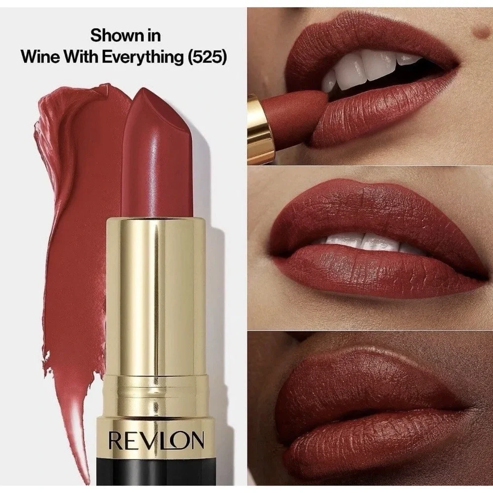 NEW Revlon Super Lustrous Lipstick 525 Wine With Everything Creme 3 Pack Sealed
